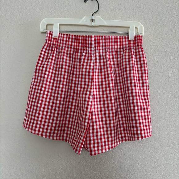 s💋ld !! red white plaid gingham boxer shorts women’s size small - Picture 4 of 4